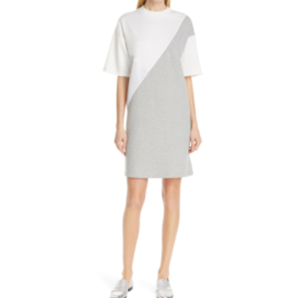 CLU Colorblock Dress In White/ Heather Grey Size Medium